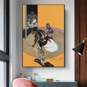 Francis Bacon Famous Artist Abstract “Bullfight” Canvas Painting Handmade Oil Painting for Living Room Decor Wall Art Decor