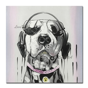 Cool Picture Of A Dalmatian With Sunglasses And Headphones Modern Home Good Wall Art Canvas Painting Unframed Artwork Painting