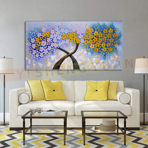 Knife Thick Flower Art Oil Painting 100% Hand Drawn Heavy Textured Wall Decoration Canvas Art Floral Pictures For Living Room