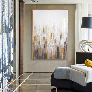 handmade Abstract Gold oil painting Canvas Painting Fashion Poster Wall Art Picture For Living Room home Decor
