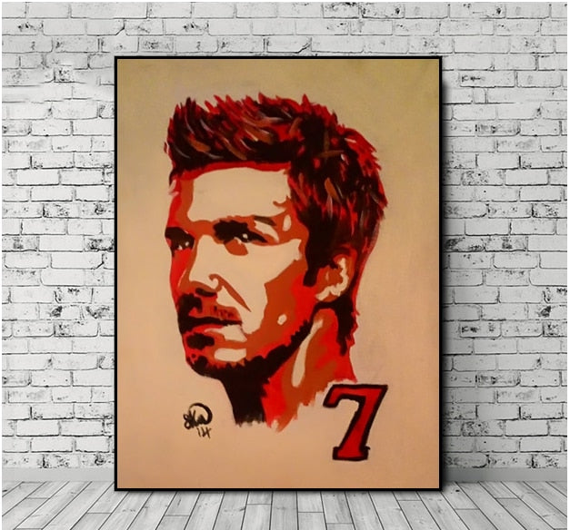 Free Shipping handmade  David Beckham popular art oil painting Wall art pictures painted for bedroom Home Decor