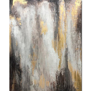 Oversize Handmade Oil Painting Abstract Gold Gray Canvas Art For Living Room Wall Decor Contemporary Artwork Unique Gift