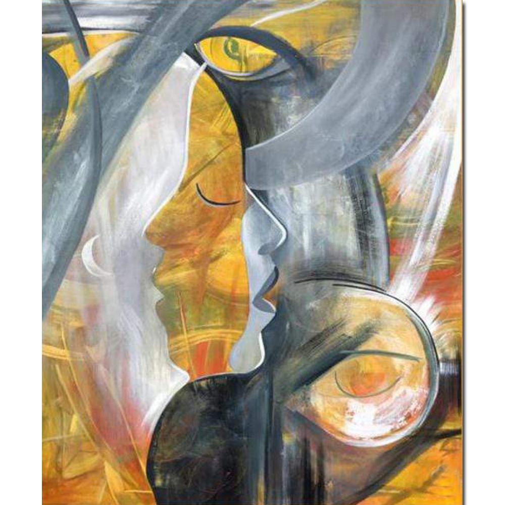 Wall Art Abstract Painting Face Figure Handmade Oil On Canvas Colorful Modern Artwork Living Room Bedroom Decor Christams Gift