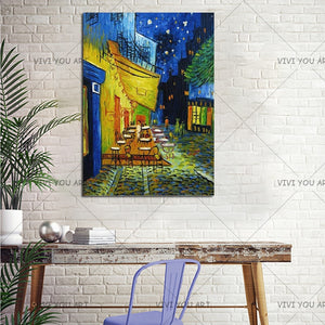 Night Cafe Cafedusoir Van Gogh Oil Painting Reproductions 100% Handmade Canvas Oil Paintings Abstract For Bedroom Wall Decor Art