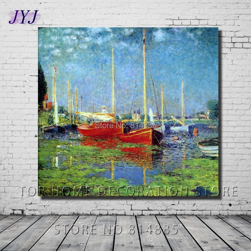 Famous Reproduction Art  Argenteuil 1875 by Claude Monet 100% Handmade Oil Painting Canvas Wall Art Gift Top Home Decor CM025