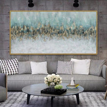 Load image into Gallery viewer, The Goldleaf Dots Picture 100% Hand Painted Modern Abstract Oil Painting on Canvas Wall Art for Living Room Home Decor No Frame