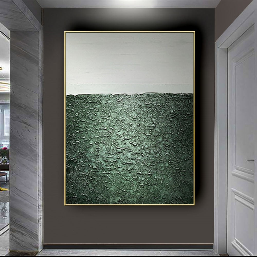 Handmade Contemporary Art Home Wall Decoration Canvas Art Abstract green,gray,Canvas Oil Painting Wall Picture For Living mural