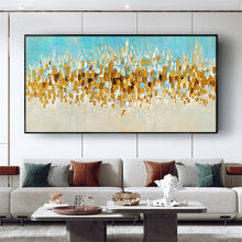 Load image into Gallery viewer, Selling art wall pictures for home decor Hand drawn canvas oil painting Custom abstract gold foil poster for living room picture