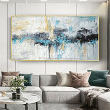 Load image into Gallery viewer, Selling art wall pictures for home decor Hand drawn canvas oil painting Custom abstract gold foil poster for living room picture