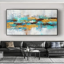 Load image into Gallery viewer, Selling art wall pictures for home decor Hand drawn canvas oil painting Custom abstract gold foil poster for living room picture