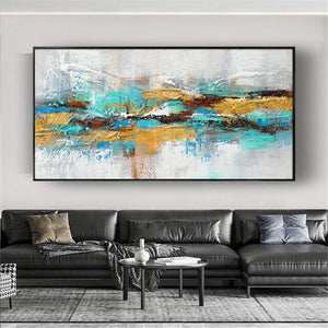 Selling art wall pictures for home decor Hand drawn canvas oil painting Custom abstract gold foil poster for living room picture