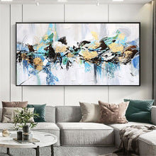 Load image into Gallery viewer, Selling art wall pictures for home decor Hand drawn canvas oil painting Custom abstract gold foil poster for living room picture