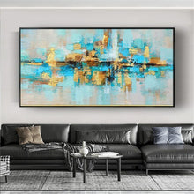 Load image into Gallery viewer, Selling art wall pictures for home decor Hand drawn canvas oil painting Custom abstract gold foil poster for living room picture