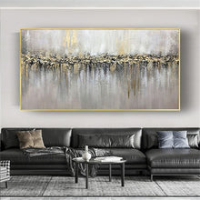 Load image into Gallery viewer, Selling art wall pictures for home decor Hand drawn canvas oil painting Custom abstract gold foil poster for living room picture