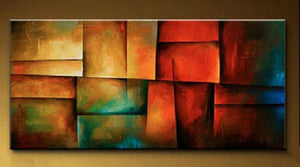 HOT-Large Hand-Painted Wall Art Abstract Oil Painting Canvas Color (No Frame)