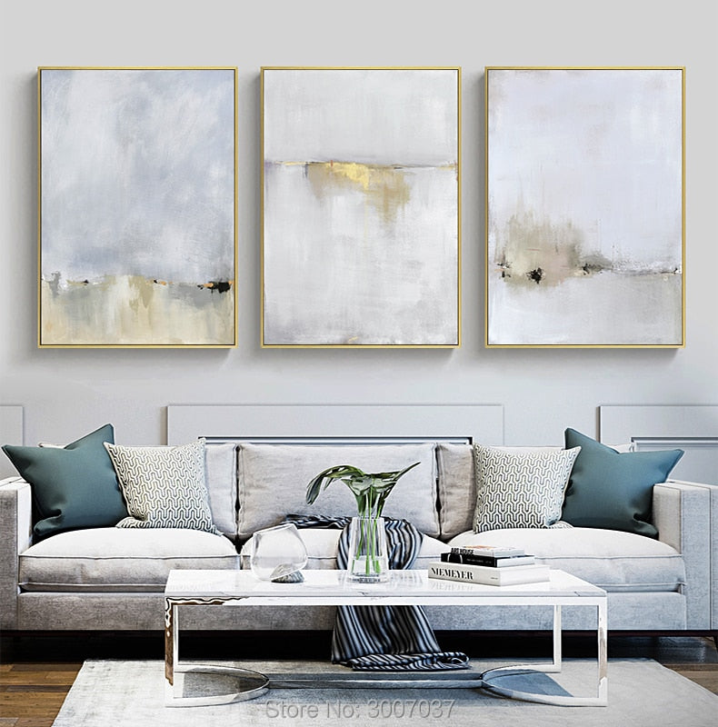 Abstract Light Golden Painting Tableaux Big Size Gold Oil Painting Handmade Picture for Living Room Cuadros Salon Decoracion