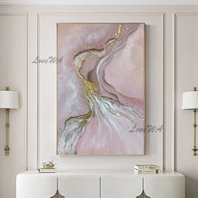 Load image into Gallery viewer, New Arrival Abstract Painting In Pink With Gold Texture Large Size Home Good Wall Art Canvas Painting For Living Room No Framed