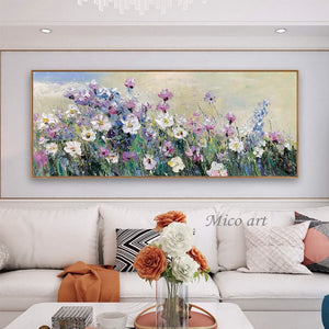 100% Handpainted Oil Painting on Canvas new Handmade knife flower oil Painting Wall Art picture home decoration For Living Room