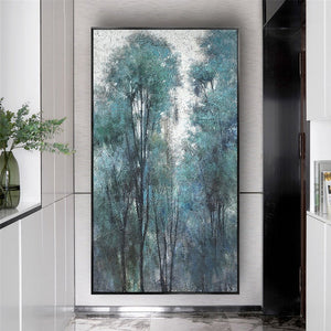 Nordic Abstract  Forest Landscape Trees  Oil  Painting On Canvas Handmade Cuadros Wall Art for Living Room Home Decor