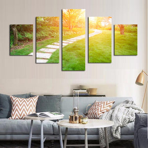 Unframed 5 pcs Modern Forest Path Landscape Pictures Canvas Print Painting Wall Art For Wall Decor Home Decoration Cheap Artwork