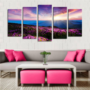 Unframed 5 Pcs Colorful Flowers Scenery Picture Print Painting Modern Canvas Wall Art For Wall Decor Home Decoration Artwork