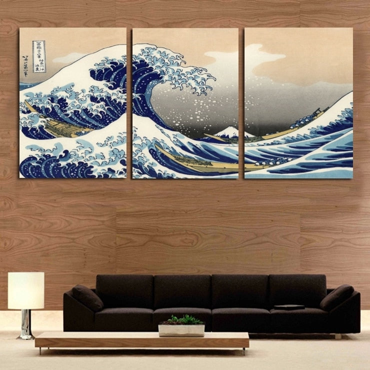 Vintage Canvas Painting Abstract Japanese Nordic Posters Aesthetic Painting 3 Pcs Set Cuadros Para Salon Home Decor DE50ZSH