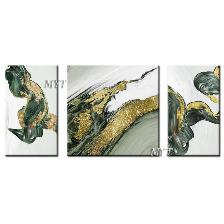 2020 New New Arrival Wall Art Posters And Prints 3 Pcs Golden Abstract Painting Of Art Wall Home Decor Picture Oil On Canvas