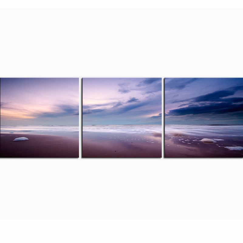 3 Pcs Hot Sell Landscape Painting Print on Fabric Cloth The  Sky Sea Wall Picture Modern Home Decor painting No Framed