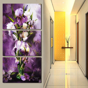 Wall Pictures For Living Room Unframed 3 Pcs Wall Art Painting Flowers Home Decoration Living Room Canvas Print On Picture