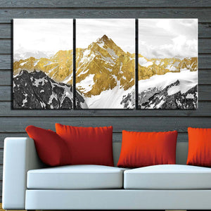 3 Pcs Abstract Golden Snow Mountain Posters Wall Art Pictures Canvas Home Decor Posters Paintings Living Room Bedroom Decoration