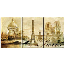 Load image into Gallery viewer, 3 Pcs Eiffel Tower Vintage House Posters Wall Art Pictures Canvas Home Decor Posters Paintings Living Room Bedroom Decoration