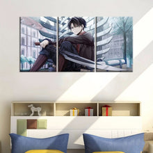 Load image into Gallery viewer, 3 Pcs Levi Ackerman Sword Anime Attack On Titan Wall Art Pictures HD Canvas Home Decor Posters Paintings Living Room Decoration