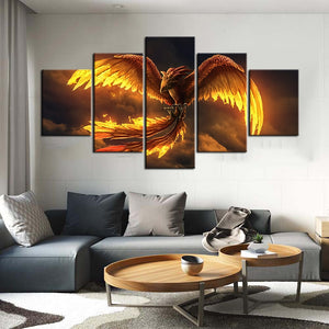 5 OR 3 PCS Bird of Prey Oil Painting Phoenix Wallpaper Canvas Prints Murals Living Room Decor Animal Artwork Anime stickers