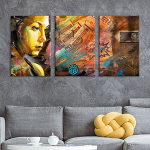 3 Pcs Triptych Street Graffiti Love is Color Wall Art Pictures Canvas Home Decor Posters Painting Living Room Bedroom Decoration