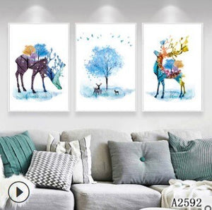 3 PCS  Abstract Wall Painting PVC Frameless Painting Wall Art Decoration Living Room Poster Print Room Hotel Restaurant