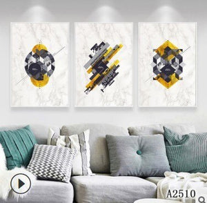 3 PCS  Abstract Wall Painting PVC Frameless Painting Wall Art Decoration Living Room Poster Print Room Hotel Restaurant