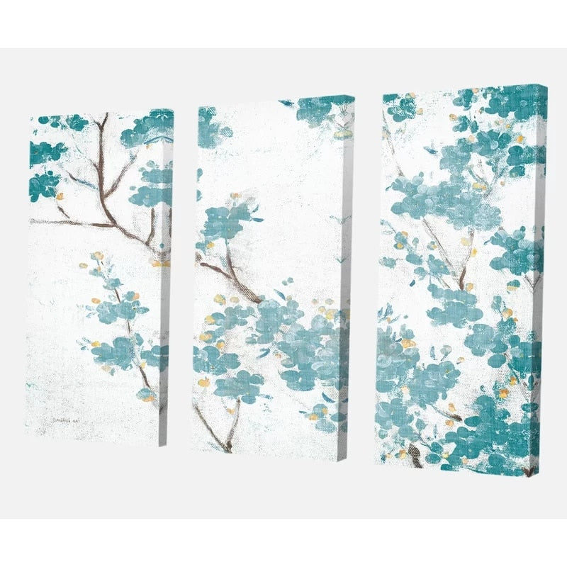 Canvas Prints 3 Pcs Paintings Wall Art Little Blue Flowers Poster Modular Freshness Pictures Nordic Home Decor For Living Room