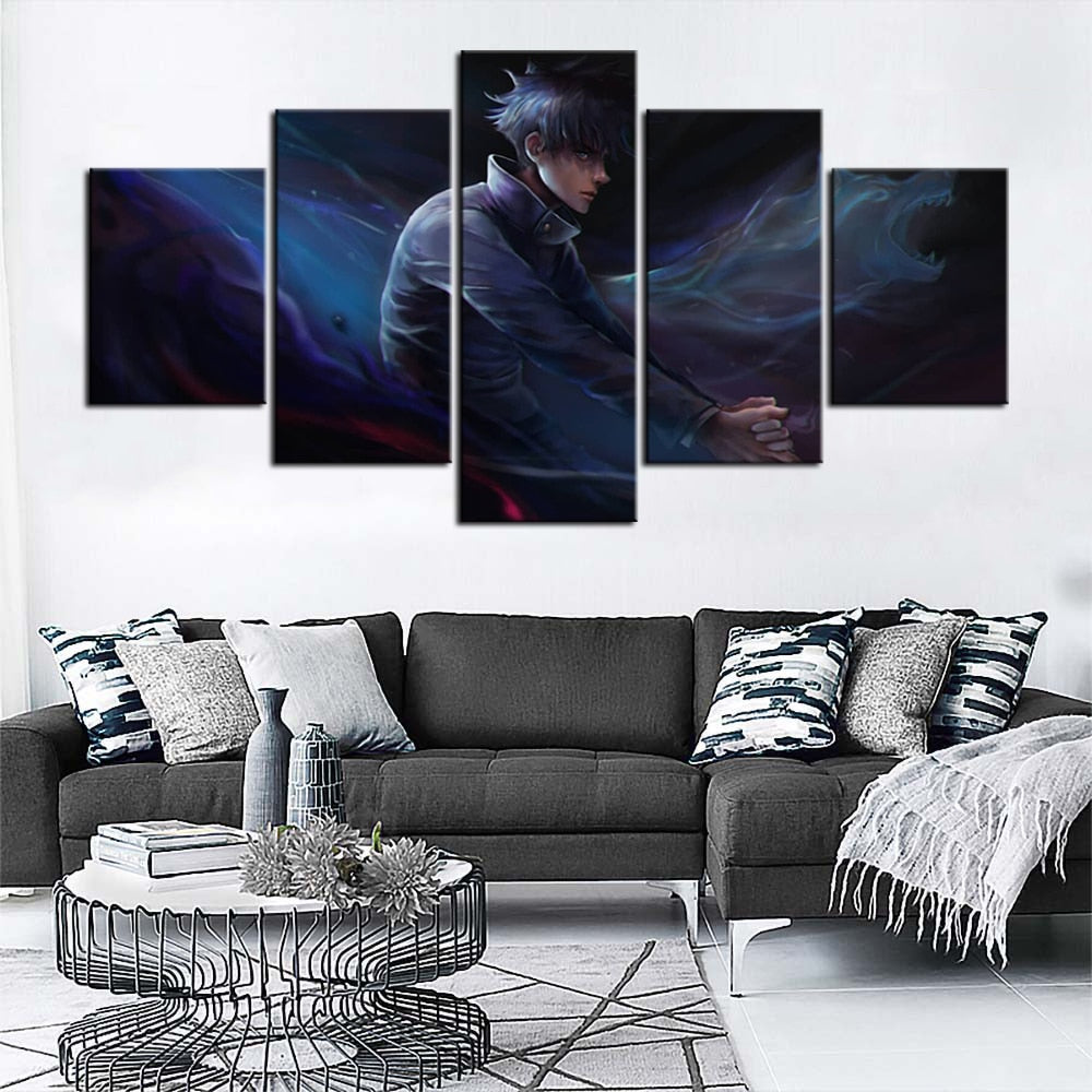 5 OR 3 PCS Fushiguro Megumi Wallpaper Morden Art Oil Painting Murals Canvas Prints Anime Artwork Jujutsu Kaisen Poster Wall Art