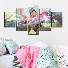 Load image into Gallery viewer, 5 OR 3 PCS Digimon Adventure Anime Painting Wall Art Canvas Print Sexy Angewomon Wallpaper Chirldren&#39;s Room Decor Murals Sticker