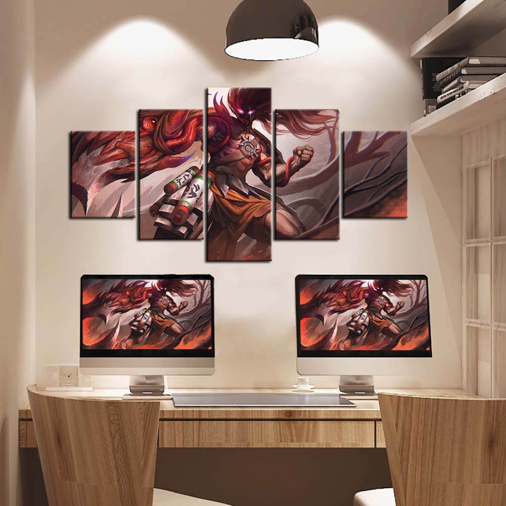 5 OR 3 PCS Tryndamere Wallpaper Living Room Decoration Wall Stickers LOL Oil Painting Canvas Prints Wall Cover Murals Home Decor