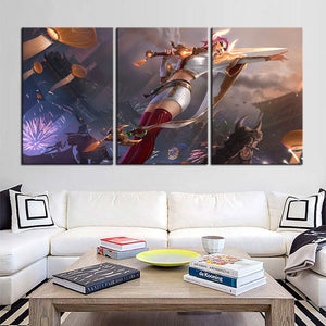 5 or 3 PCS Choosen Freely Fiora Wallpaper Oil Painting Modern Art LOL Game Painting Wall Poster Canvas Murals Sticker Home Decor