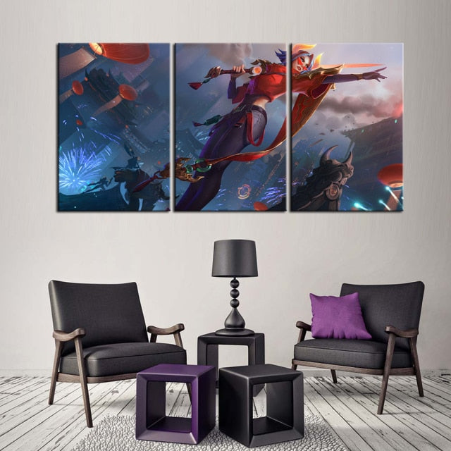 5 or 3 PCS LOL Game Painting Fiora Wallpaper Modern Art Wall Poster Canvas Murals Sticker Home Decor Living Room Decoration Gift