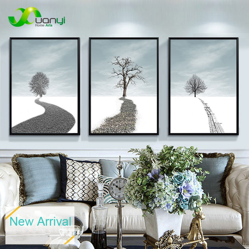 3 Pcs Modern Landscape Canvas Poster Painting Wall Art Prints Canvas Poster On Wall Pictures For Living Room Decoration Unframed