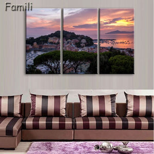 3 Pcs/Set Framed HD Printed Italy Landscape Wall Art Canvas Pictures For Living Room Bedroom Home Decor Canvas Painting