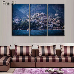 3 Pcs/Set Framed HD Printed Italy Landscape Wall Art Canvas Pictures For Living Room Bedroom Home Decor Canvas Painting