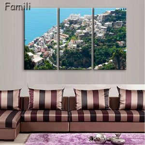 3 Pcs/Set Framed HD Printed Italy Landscape Wall Art Canvas Pictures For Living Room Bedroom Home Decor Canvas Painting