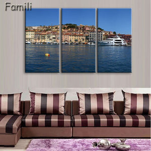 3 Pcs/Set Framed HD Printed Italy Landscape Wall Art Canvas Pictures For Living Room Bedroom Home Decor Canvas Painting