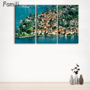 3 Pcs/Set Framed HD Printed Italy Landscape Wall Art Canvas Pictures For Living Room Bedroom Home Decor Canvas Painting