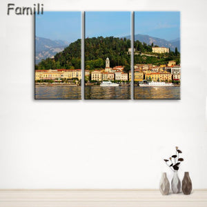 3 Pcs/Set Framed HD Printed Italy Landscape Wall Art Canvas Pictures For Living Room Bedroom Home Decor Canvas Painting