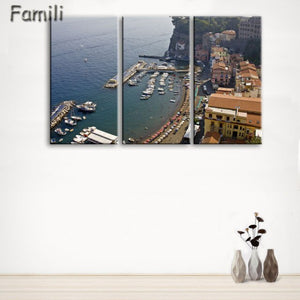 3 Pcs/Set Framed HD Printed Italy Landscape Wall Art Canvas Pictures For Living Room Bedroom Home Decor Canvas Painting